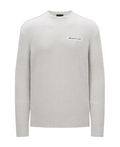 Moncler Logo-patch Cotton Jumper In Gray