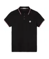 Moncler Cotton Polo Shirt With Logo In Black