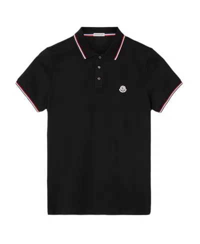 MONCLER MONCLER LOGO PATCH SHORT-SLEEVED POLO SHIRT