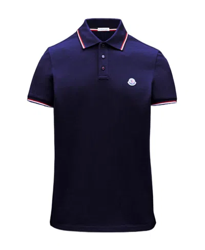 Moncler Logo Polo Shirt In Blue