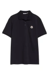 Moncler Short Sleeves Polo In Black