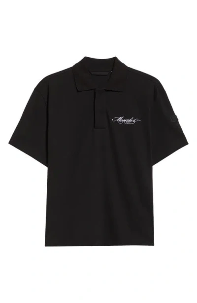 MONCLER MONCLER LOGO PATCH COTTON PIQUÉ POLO