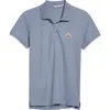 Moncler Logo Patch Cotton Piquet Polo Shirt In Gray