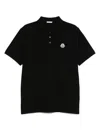 Moncler Polo Shirt With Regular Fit And Mother-of-pearl Buttons In Black