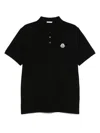 Moncler Polo Shirt With Regular Fit And Mother-of-pearl Buttons In Black