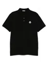 Moncler Polo Shirt With Regular Fit And Mother-of-pearl Buttons In Black