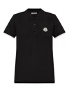 Moncler Logo Patch Cotton Pique Polo Shirt Clothing In Black