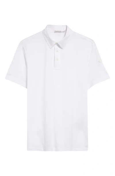 Moncler Logo Patch Cotton Piqué Polo In White