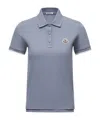 Moncler Logo Patch Cotton Piquet Polo Shirt In Blue