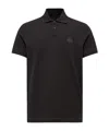 Moncler Logo Patch Cotton Piquet Polo Shirt In Black