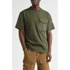 Moncler Logo Patch Cotton Pocket T-shirt In Green