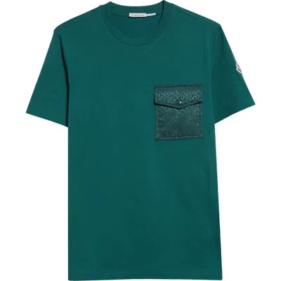 Moncler Logo Patch Cotton Pocket T-shirt In Botanical Garden