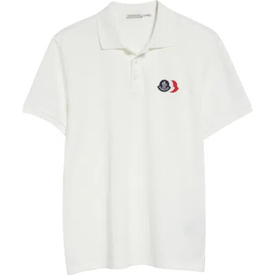 Moncler Logo Patch Cotton Polo In Multi
