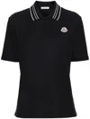 Moncler Logo-patch Cotton Polo Shirt In 黑色