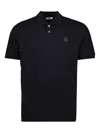 Moncler Logo Patch Cotton Piquet Polo Shirt In Black