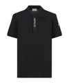 Moncler Logo-patch Cotton Polo Shirt In Black