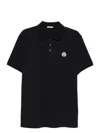 Moncler Polo Shirt With Regular Fit And Mother-of-pearl Buttons In Blue