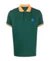 Moncler Logo-patch Cotton Polo Shirt In Blue