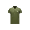 Moncler Logo-patch Striped-edge Polo Shirt In Green