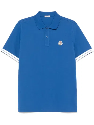 Moncler Logo-patch Cotton Polo Shirt In Green