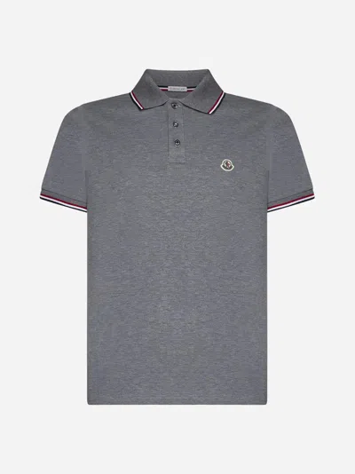 Mens grey moncler polo sale