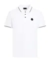 Moncler Logo-patch Cotton Polo Shirt In White