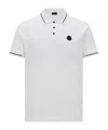 Moncler Men's Logo Cotton Polo Shirt In White