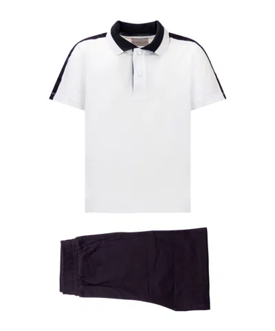 Moncler Logo-patch Cotton Short Set (set Of Two) In White