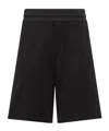 Moncler Elasticated-waist Cotton Shorts In Black