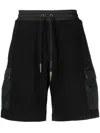 Moncler Logo-patch Cotton Shorts In Black