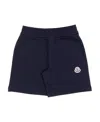 Moncler Logo-patch Cotton Shorts In Blue