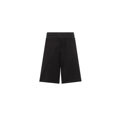 Moncler Logo Patch Cotton Shorts, Men, Black, Size: M