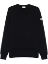 Moncler Cotton Crewneck Sweater In Blue
