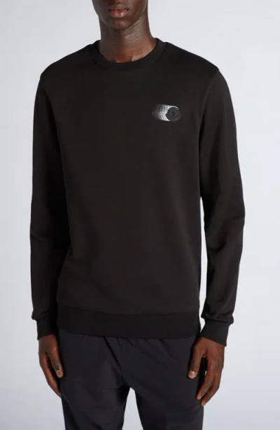 Moncler Logo Patch Cotton Sweatshirt In Black