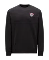 Moncler Long Sleeve Logo-patch Sweatshirt In Black
