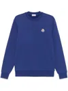 Moncler Sweat En Coton À Empiècement Logo In Blue