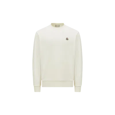MONCLER LOGO PATCH COTTON SWEATSHIRT WHITE