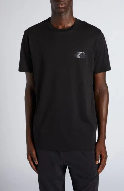 Moncler Logo Patch Cotton T-shirt In Black