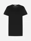 Moncler Crewneck Cotton T-shirt Patch On Sleeve In Black