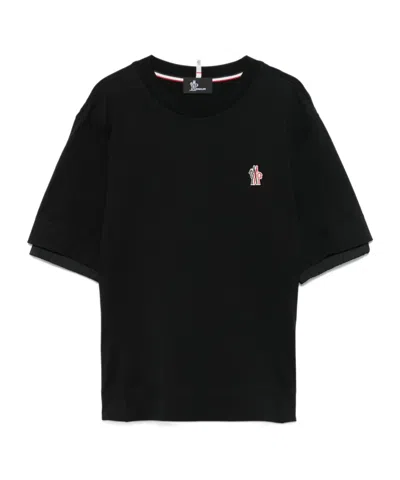 MONCLER MONCLER GRENOBLE LOGO PATCH CREWNECK T-SHIRT