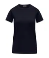 Moncler Logo Patch Crew Neck Cotton Jersey T-shirt In Blue