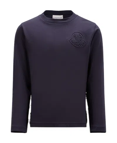 Moncler Logo-patch Cotton T-shirt In Blue