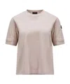Moncler Logo-patch Cotton T-shirt In Nude