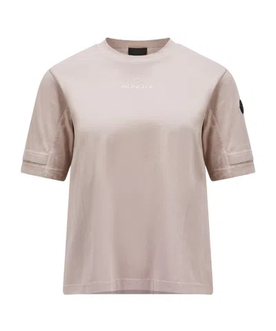Moncler Logo-patch Cotton T-shirt In Nude