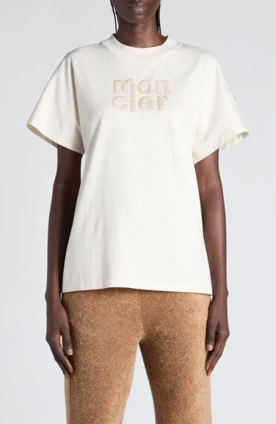 Moncler Logo Patch Cotton T-shirt In White