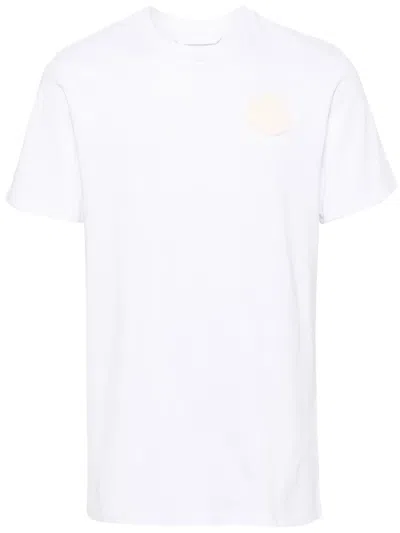 Moncler Logo Patch Cotton Blend T-shirt In White
