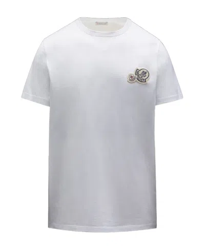 Moncler Logo-patch Cotton T-shirt In White