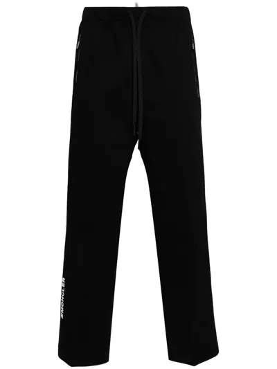 Moncler Logo-patch Cotton Track Pants In Black