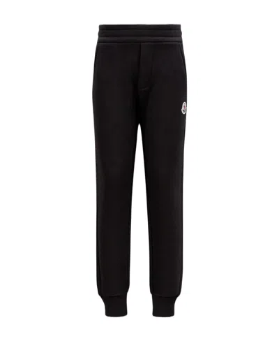 Moncler Logo-patch Cotton Track Pants In Black