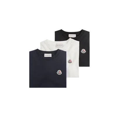 Moncler Kids' T-shirts En Coton À Logo (lot De 3), Garçons, Multicolore, Taille: 8a
